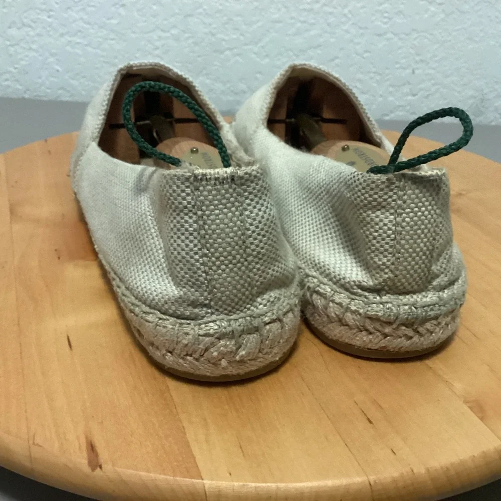 Tory Burch Women's‎ Cream Leather Espadrille Slip On Loafers Shoes Size 11M